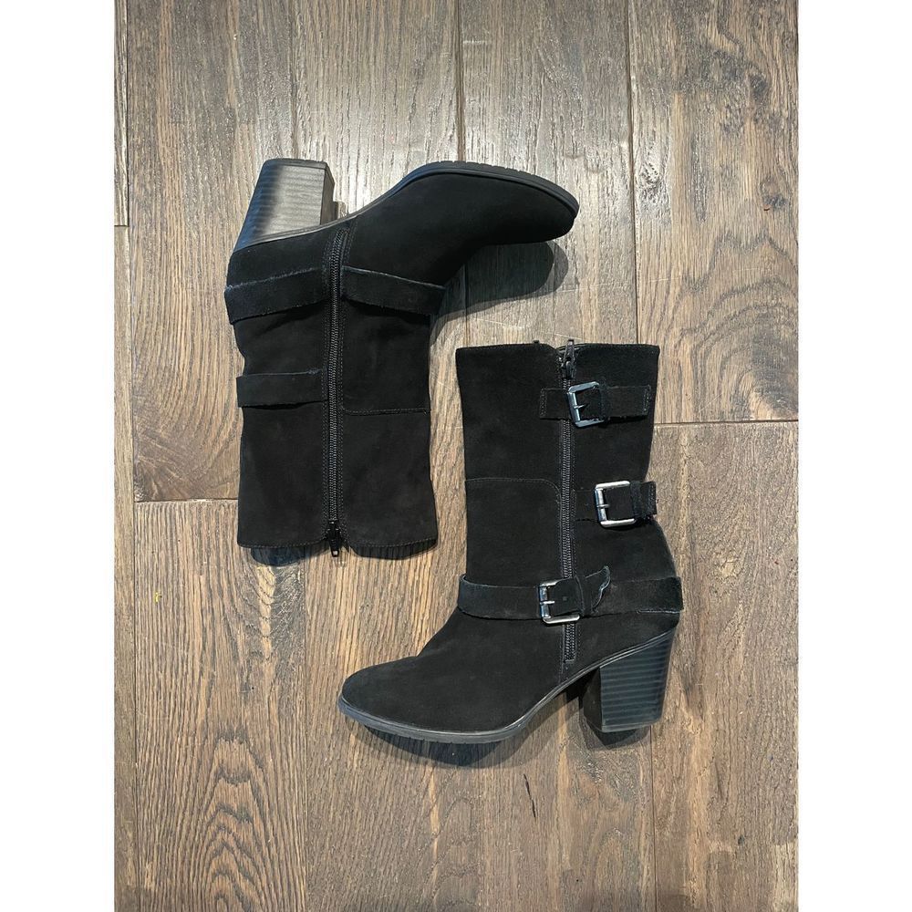 360 Easy Spirit Suede Black Buckle Boots